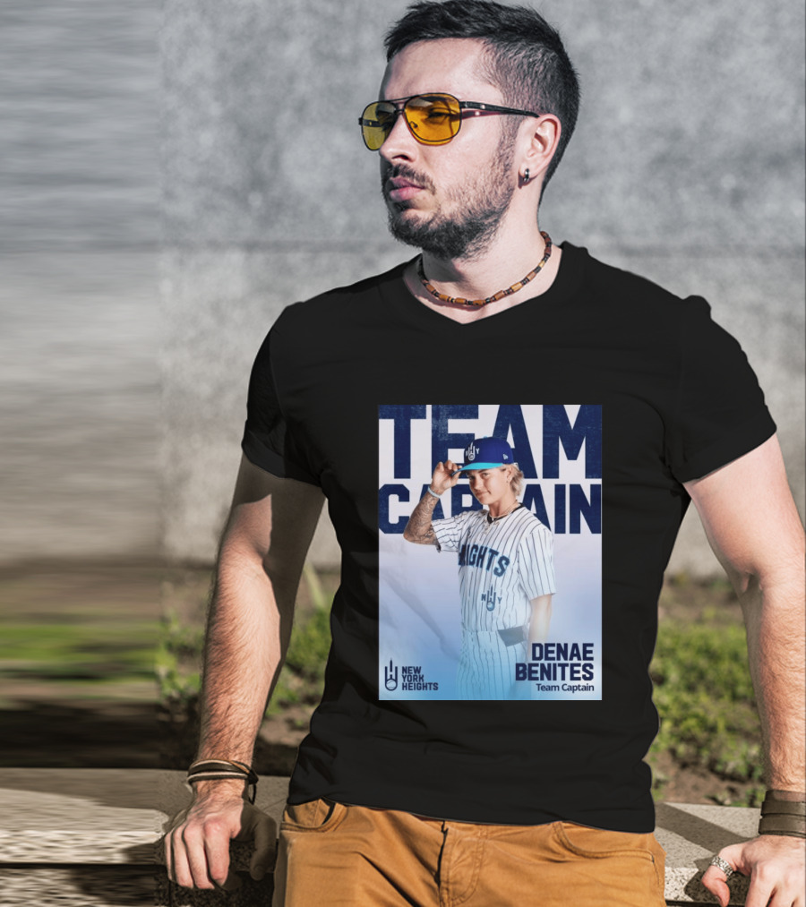 Team Captain Denae Benites New York Heights Baseball Team T-Shirt