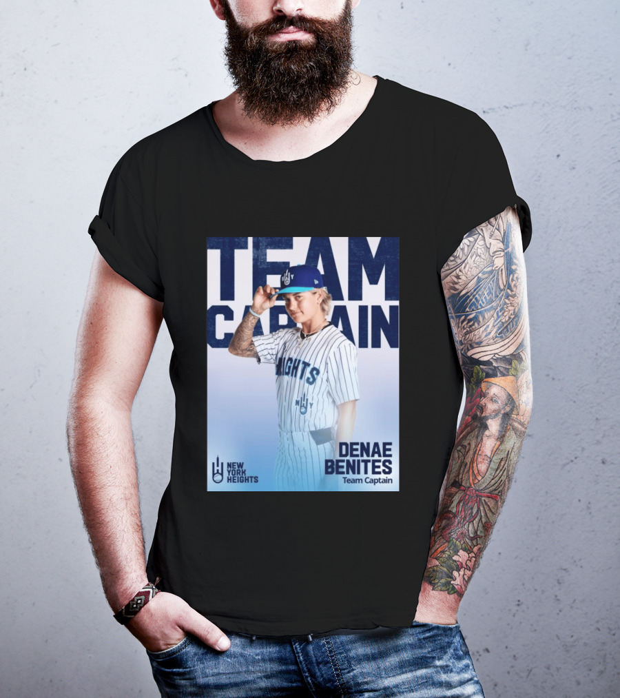 Team Captain Denae Benites New York Heights Baseball Team T-Shirt