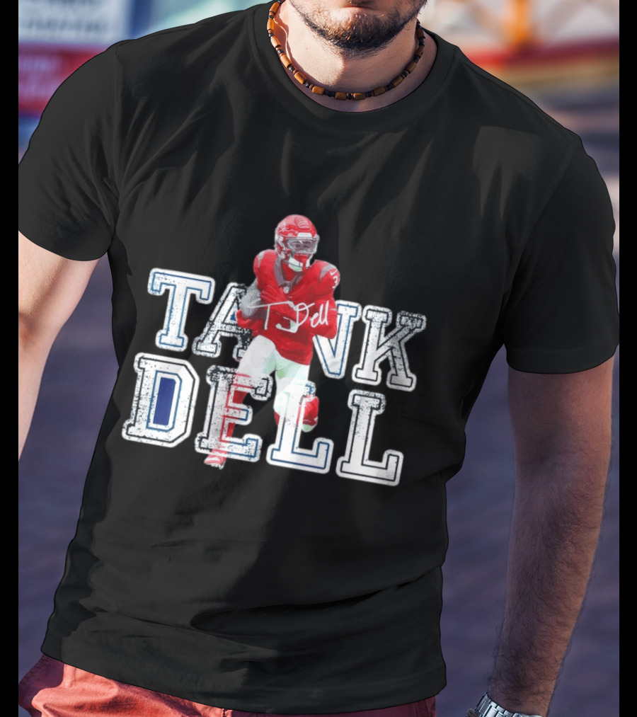 Houston Texans Tank Dell Football Player Run Action T-Shirt