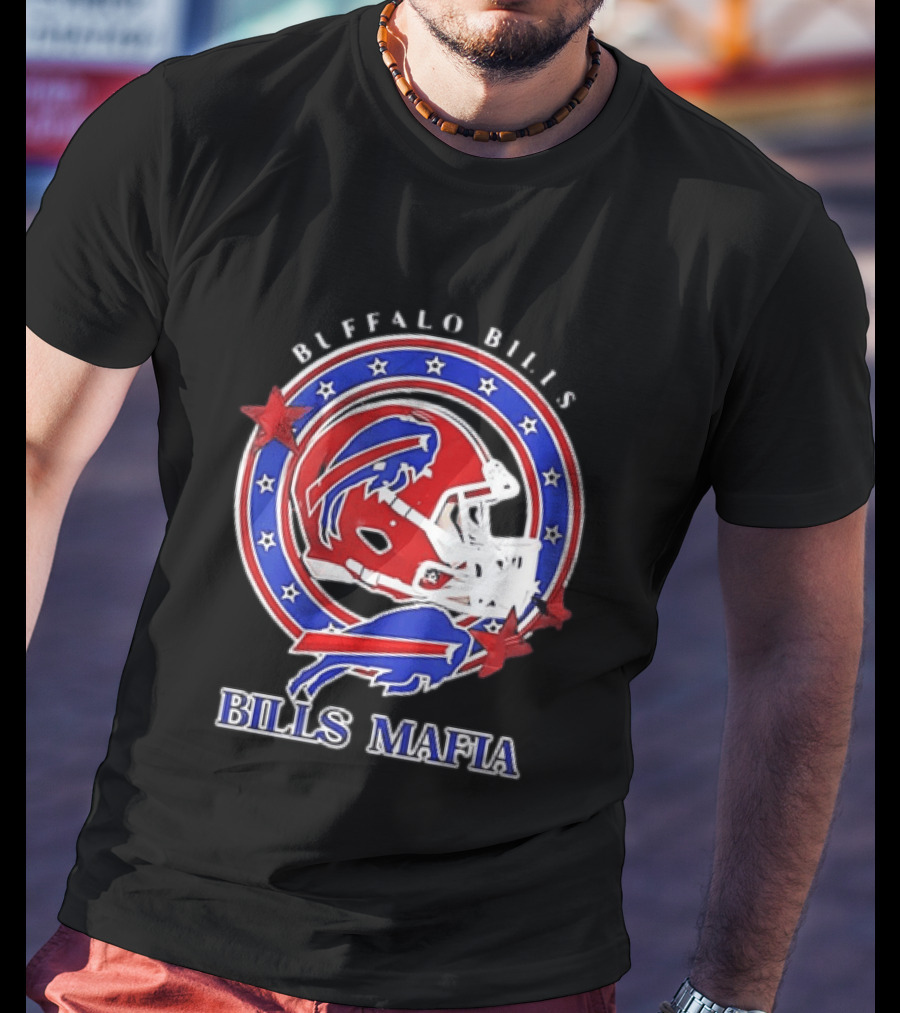 Buffalo Bills Bills Mafia Football Helmet Stars Oval T-Shirt