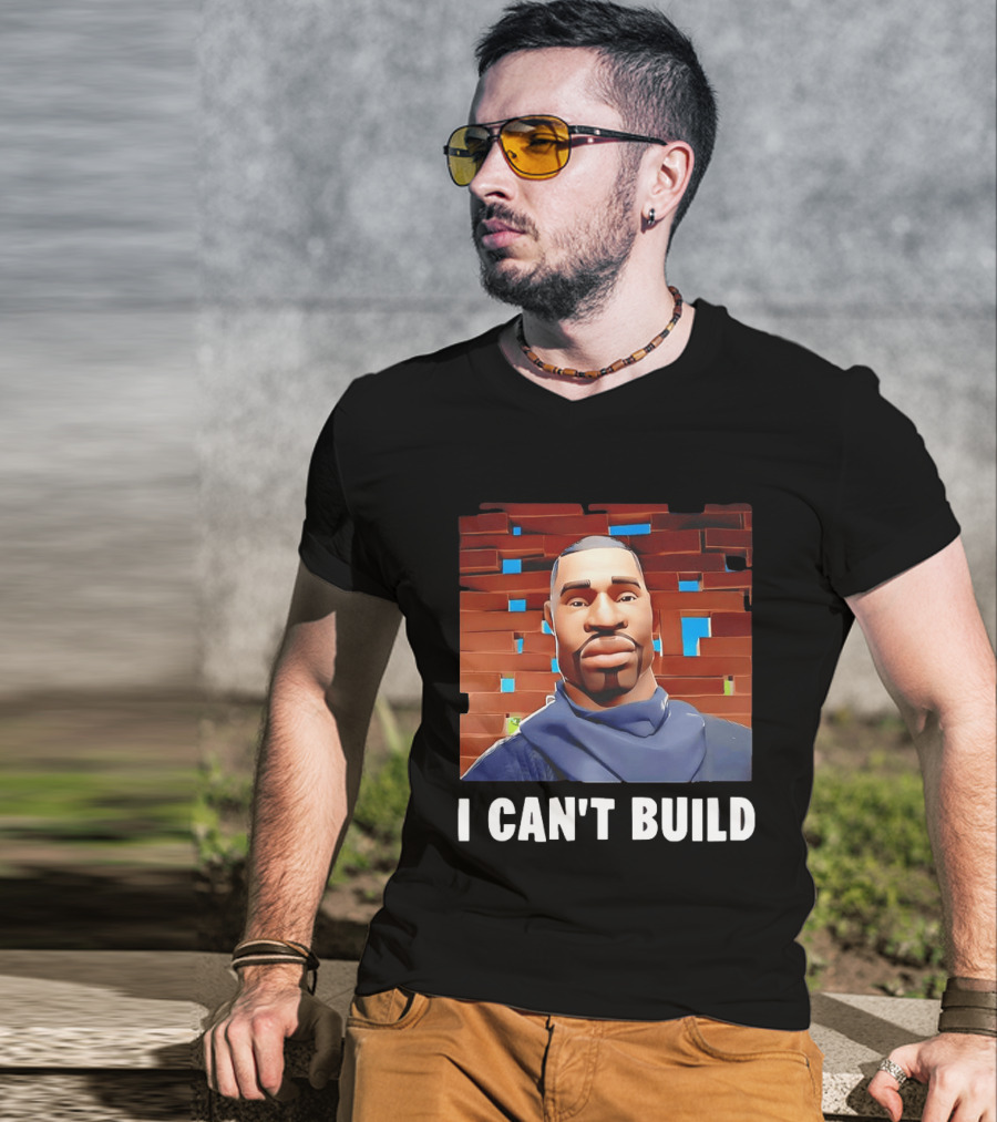 I Can't Build Fortnite Character Brick Wall T-Shirt