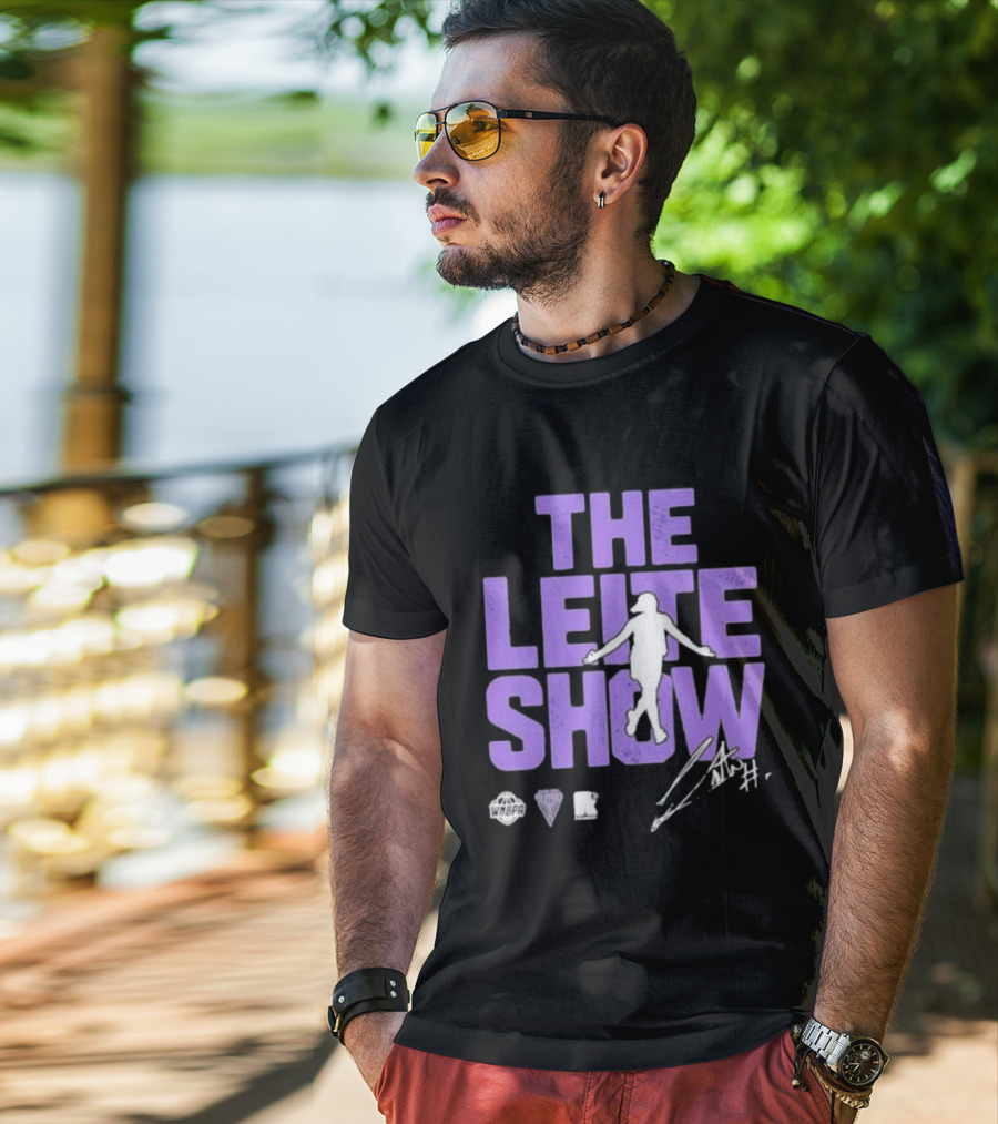 The Leite Show WNBPA Signature Purple Basketball T-Shirt
