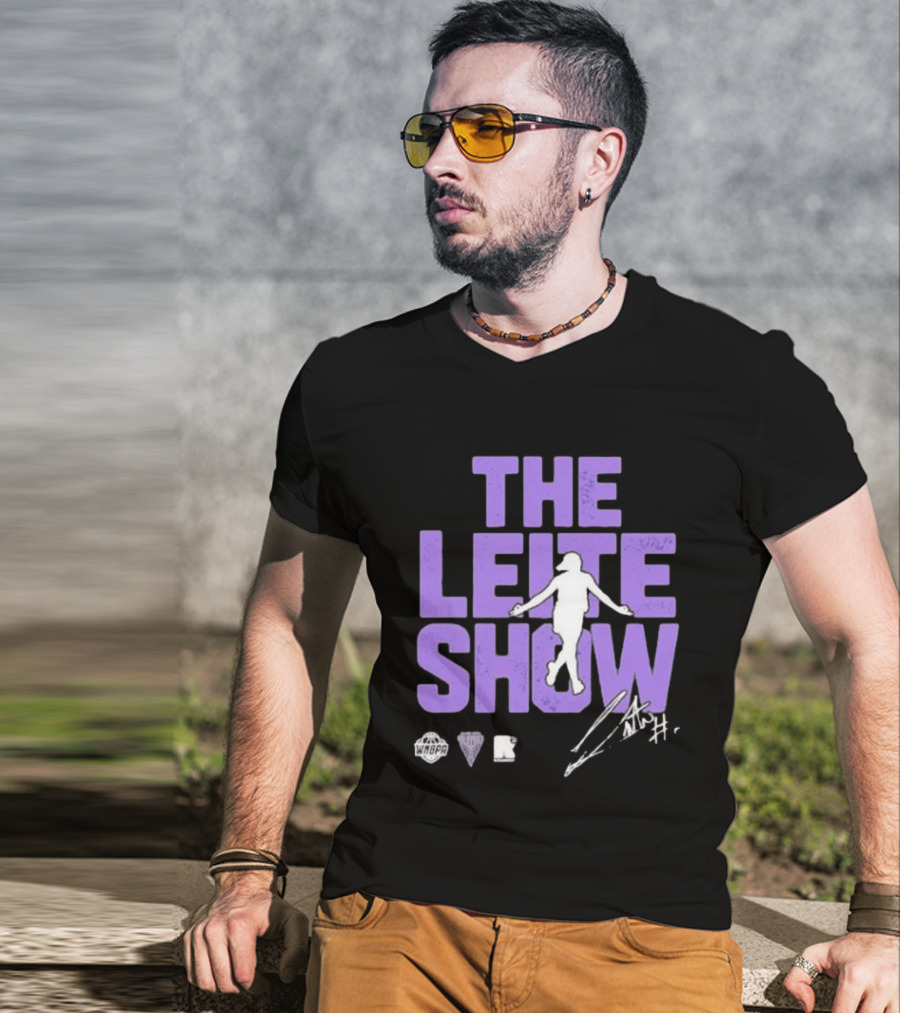 The Leite Show WNBPA Signature Purple Basketball T-Shirt