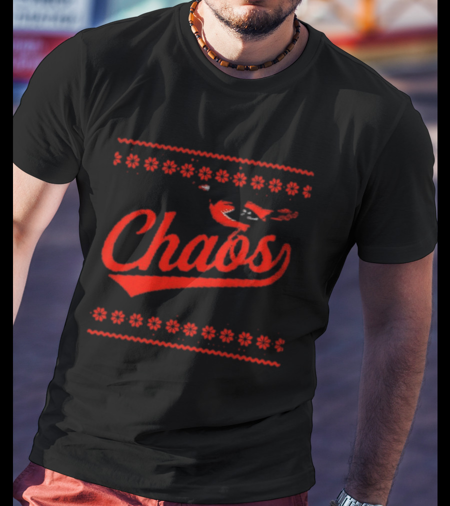 Chaos In Baltimore Orioles Ugly Christmas Sweater T-Shirt