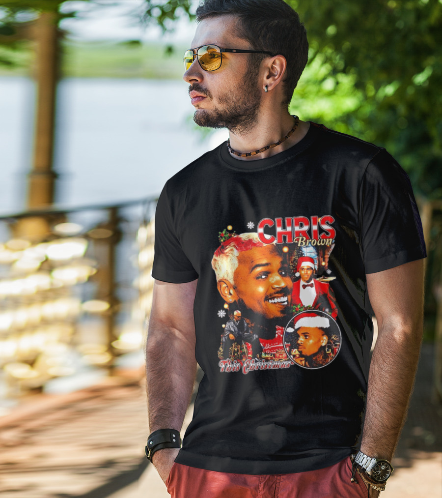 Chris Brown Holiday Festive Santa Hat This Christmas Celebration T-Shirt