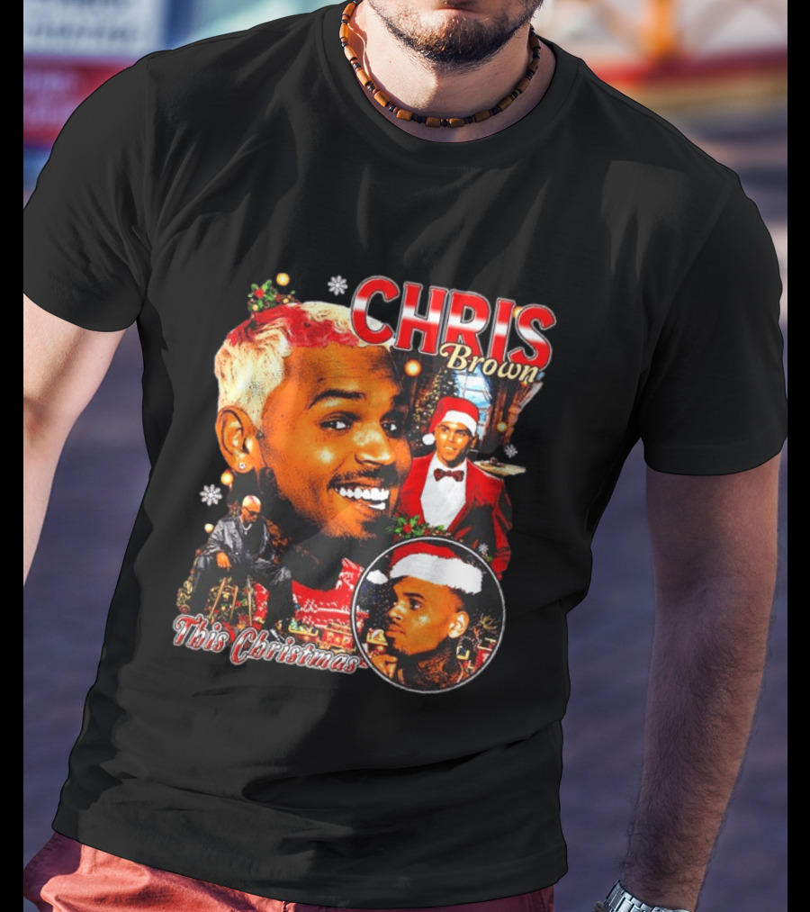 Chris Brown Holiday Festive Santa Hat This Christmas Celebration T-Shirt
