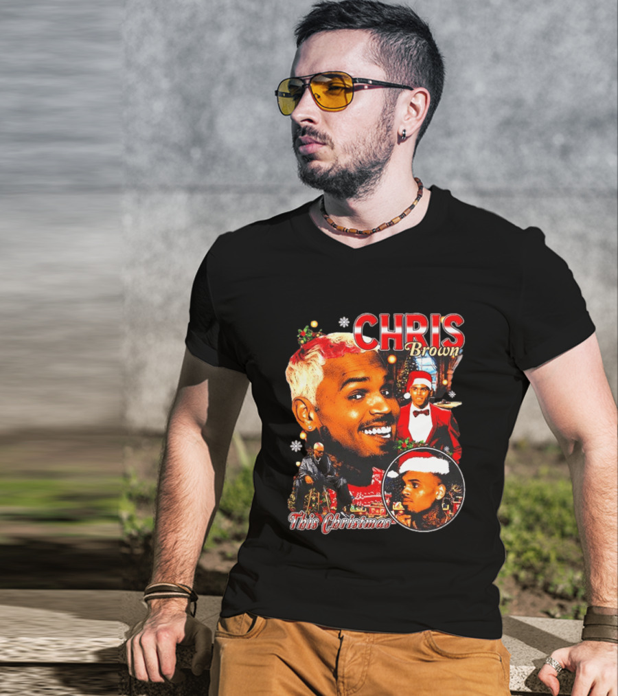 Chris Brown Holiday Festive Santa Hat This Christmas Celebration T-Shirt