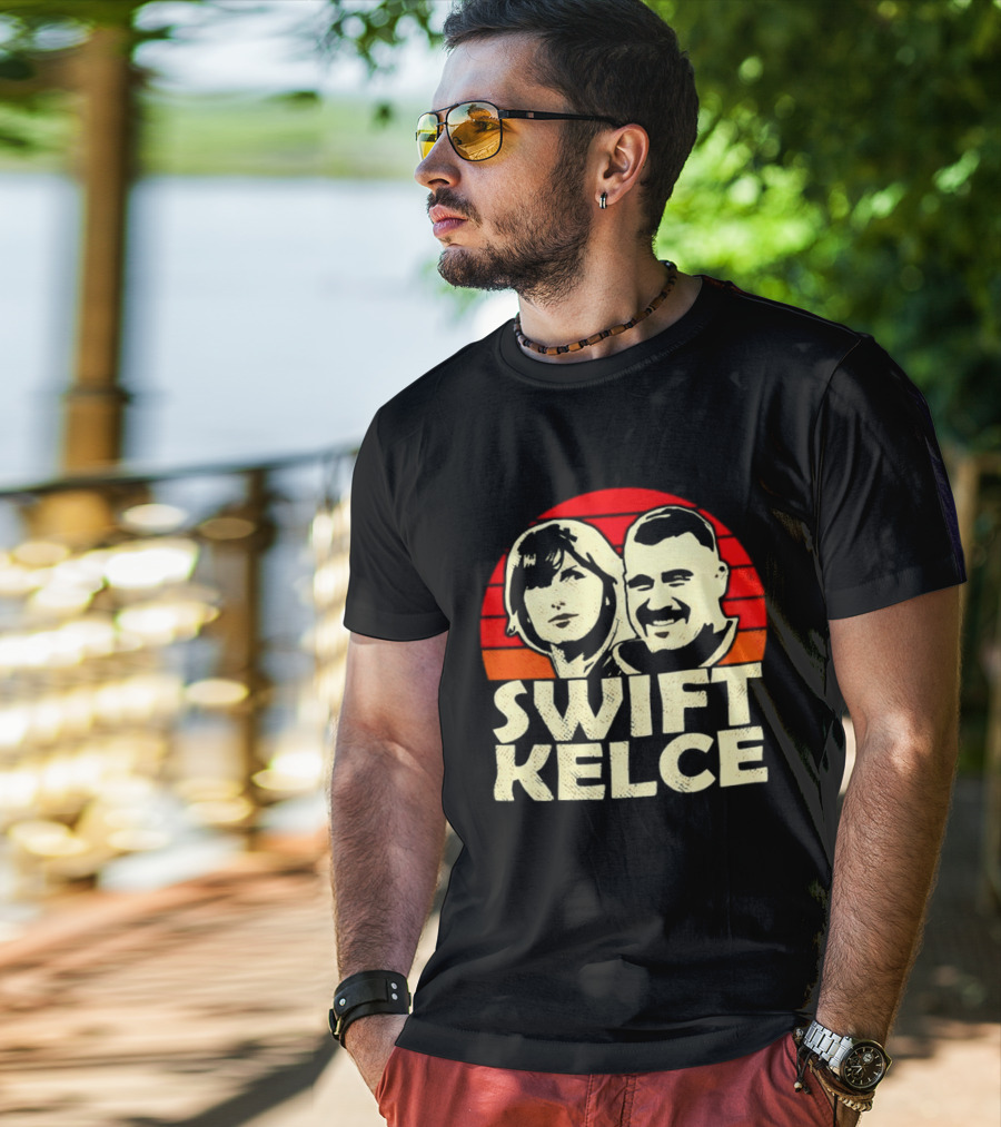 Kansas City Chiefs Swift Kelce Red Sunset T-Shirt