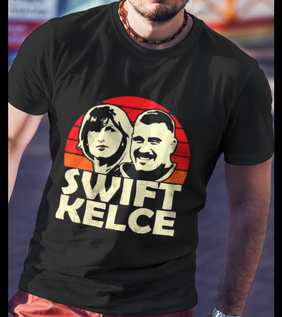 Kansas City Chiefs Swift Kelce Red Sunset T-Shirt