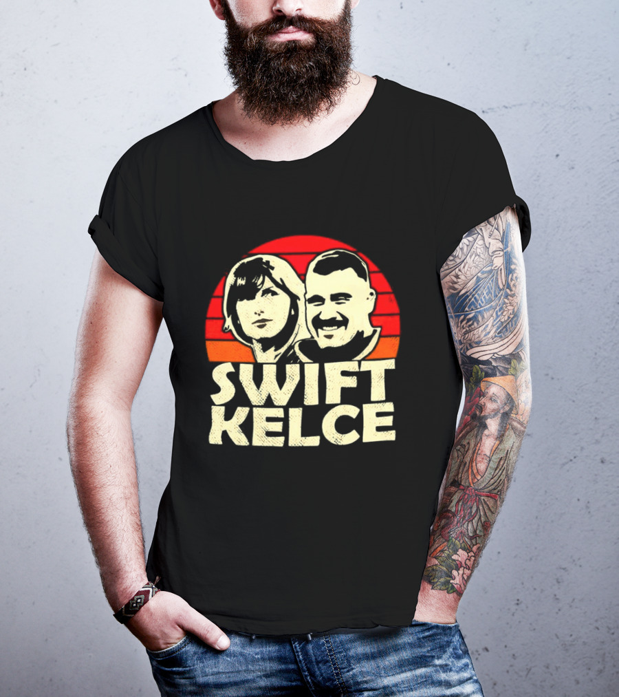 Kansas City Chiefs Swift Kelce Red Sunset T-Shirt