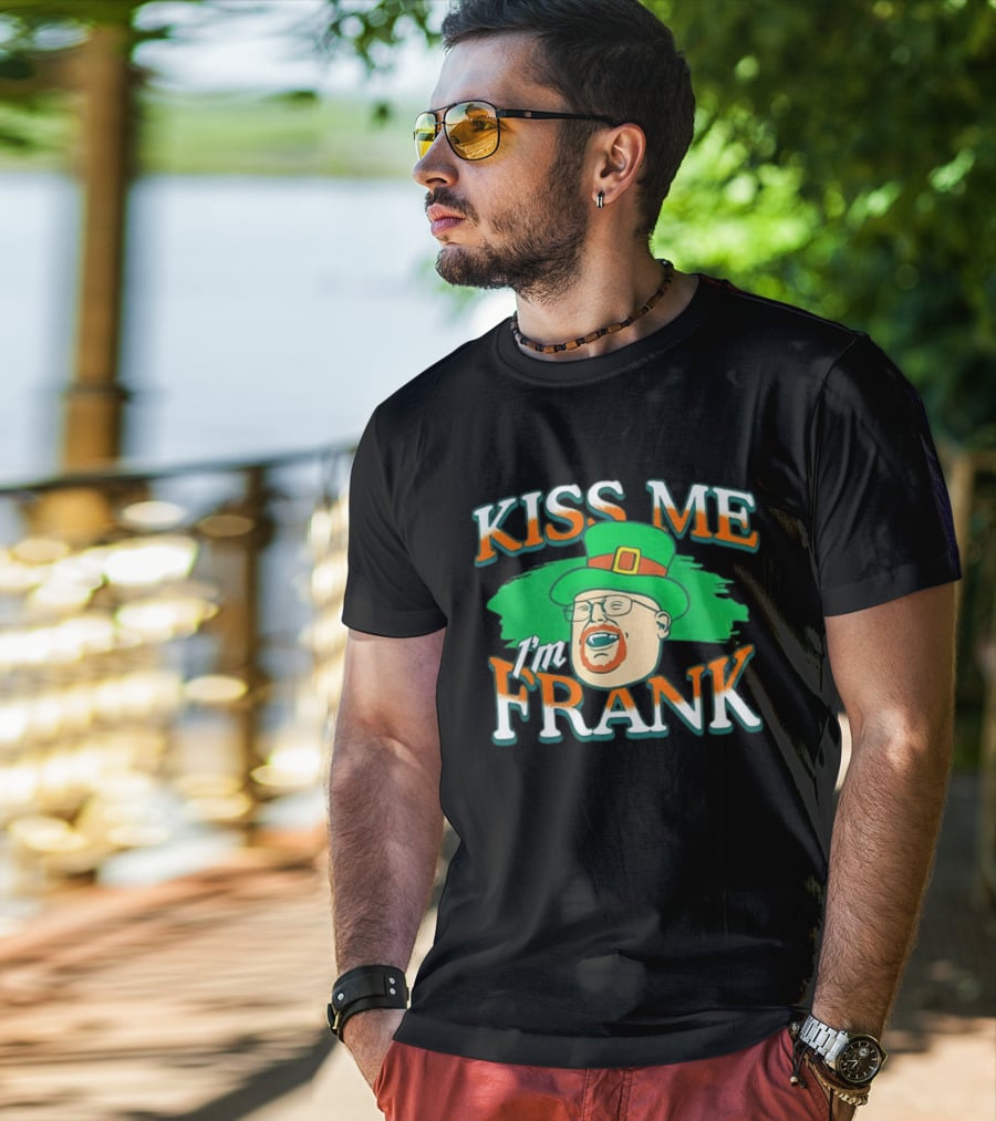 Kiss Me I'm Frank Leprechaun Hat Ginger Beard T-Shirt