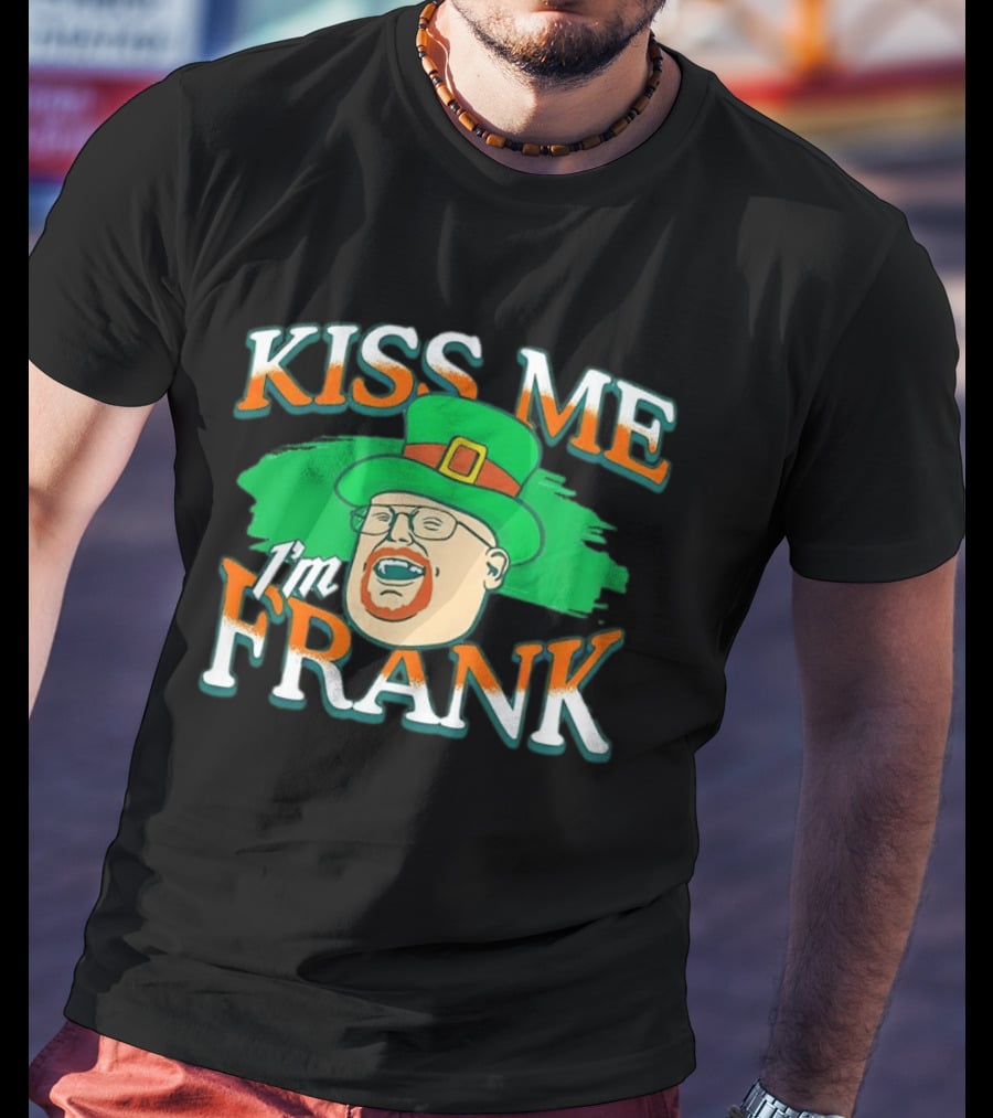 Kiss Me I'm Frank Leprechaun Hat Ginger Beard T-Shirt