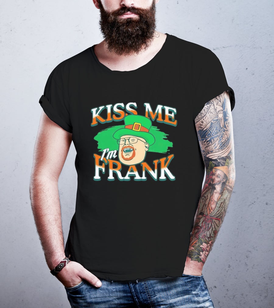 Kiss Me I'm Frank Leprechaun Hat Ginger Beard T-Shirt
