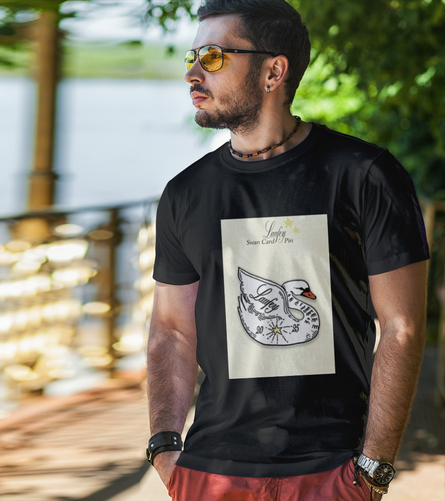 Laufey Swan Card Pin 2025 Stars Event T-Shirt