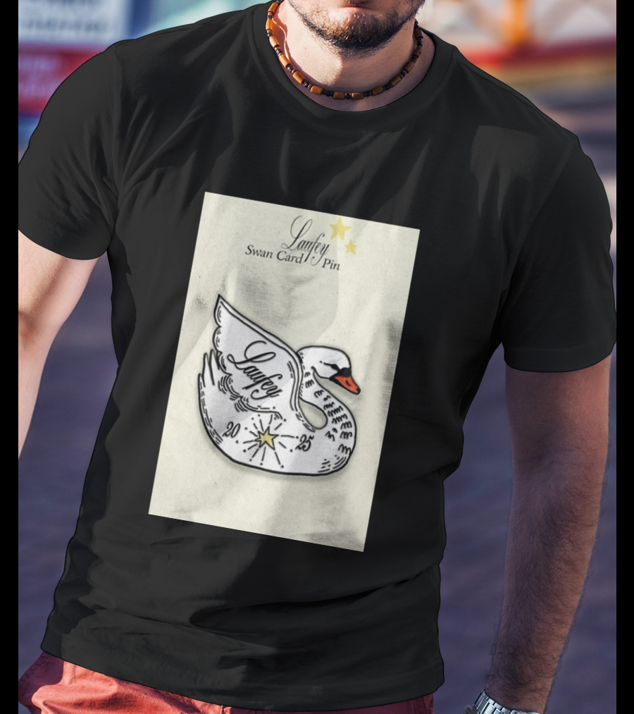 Laufey Swan Card Pin 2025 Stars Event T-Shirt