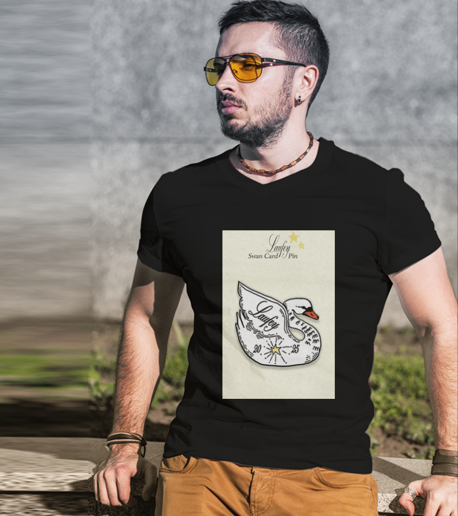 Laufey Swan Card Pin 2025 Stars Event T-Shirt