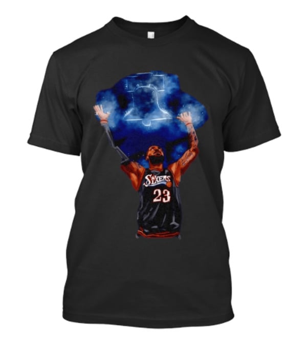 LeBron James Chalk Toss 23 Sixers Philadelphia Basketball 76ers Liberty Bell T-Shirt