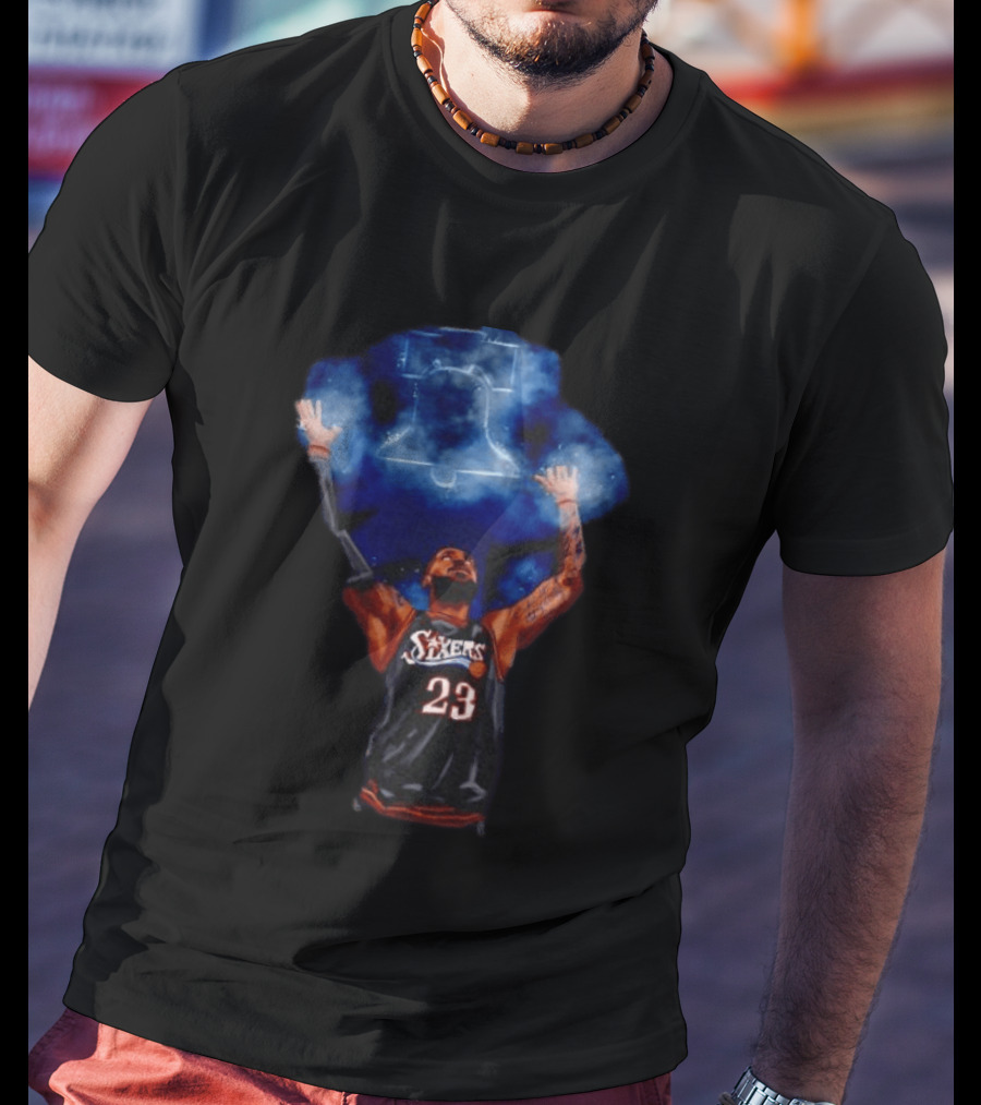 LeBron James Chalk Toss 23 Sixers Philadelphia Basketball 76ers Liberty Bell T-Shirt