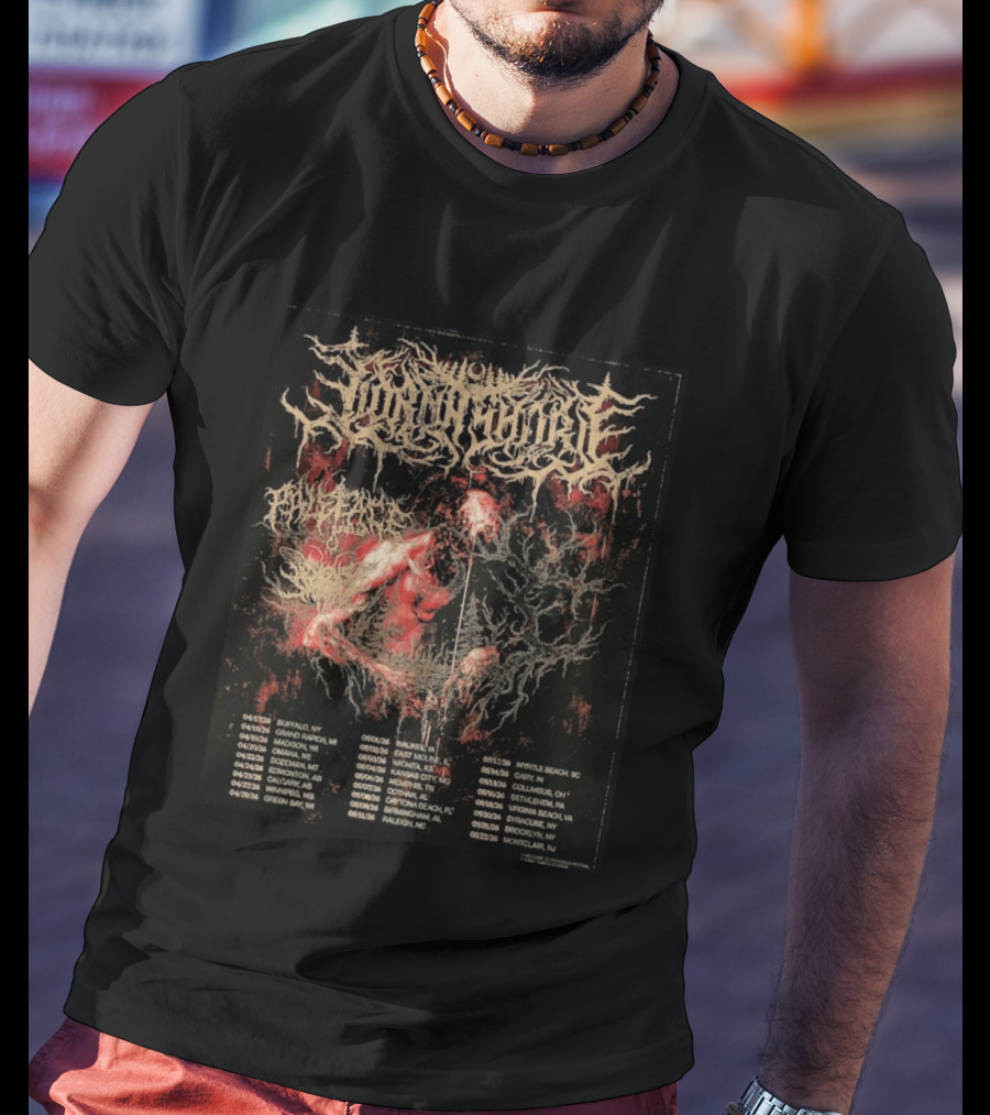 Lorna Shore North America 2026 Tour Dates Featuring Paleface Swiss And Sign Of The Swarm Band Schedule T-Shirt