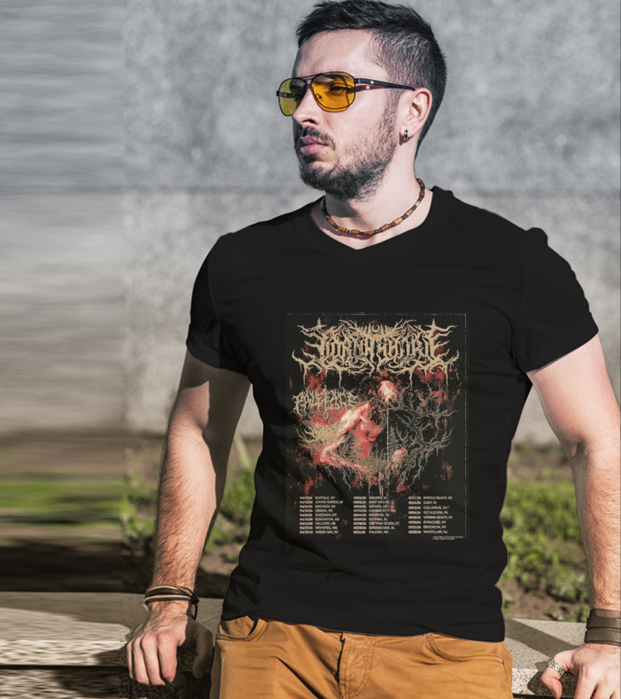 Lorna Shore North America 2026 Tour Dates Featuring Paleface Swiss And Sign Of The Swarm Band Schedule T-Shirt