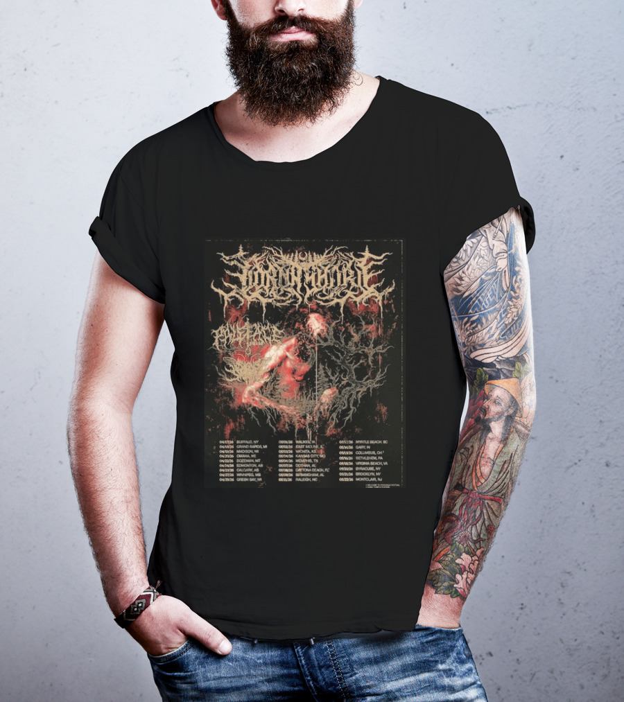 Lorna Shore North America 2026 Tour Dates Featuring Paleface Swiss And Sign Of The Swarm Band Schedule T-Shirt