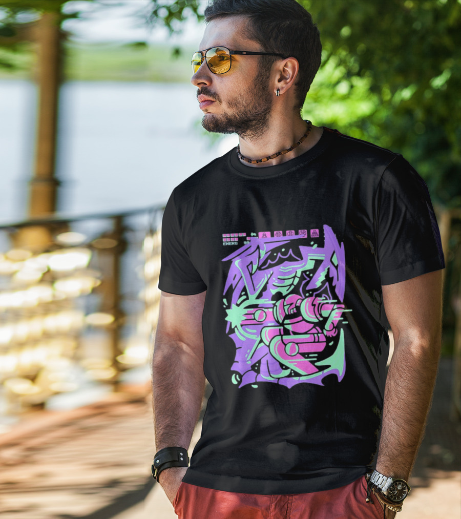Metroid Space Pirate Skirmish Neon Glitch T-Shirt