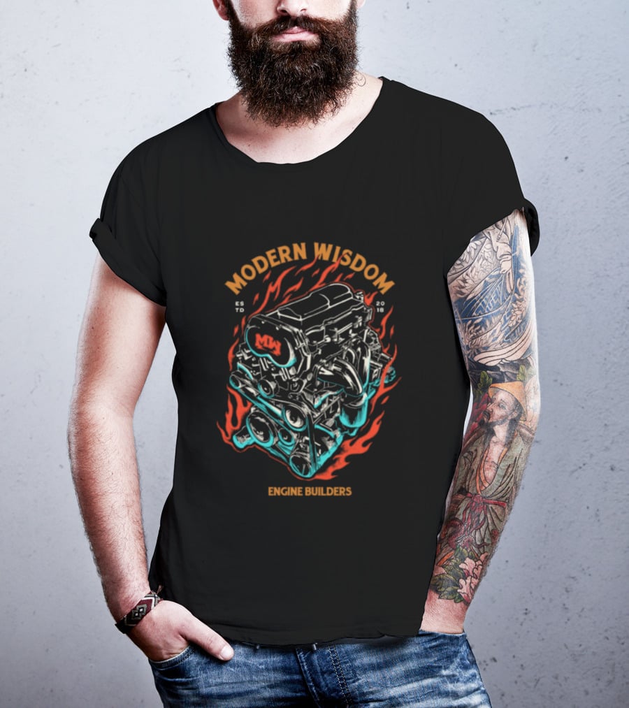 Modern Wisdom Engine Builders T-Shirt