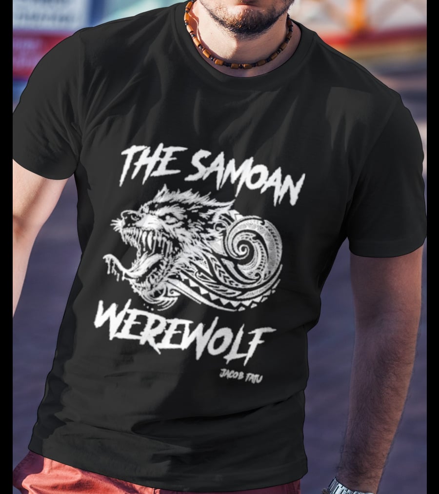 The Samoan Werewolf Jacob Fatu Fierce Tribal Wolf Head T-Shirt