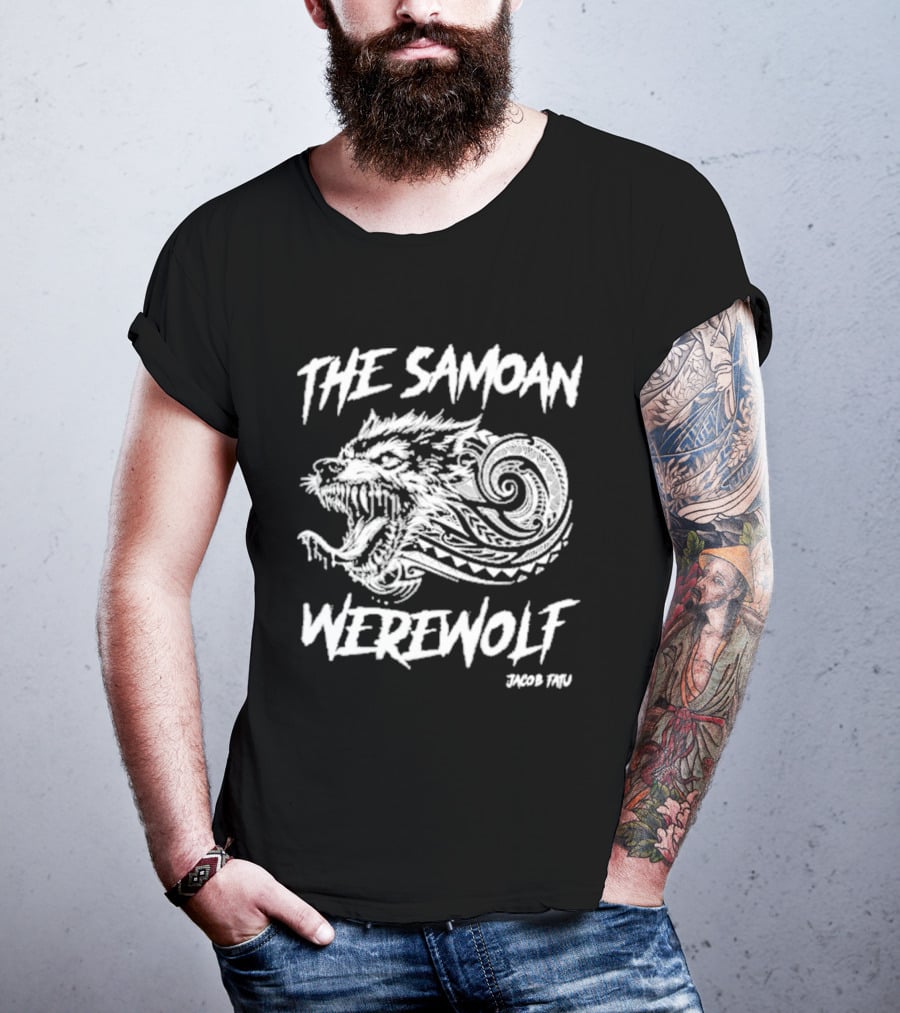 The Samoan Werewolf Jacob Fatu Fierce Tribal Wolf Head T-Shirt