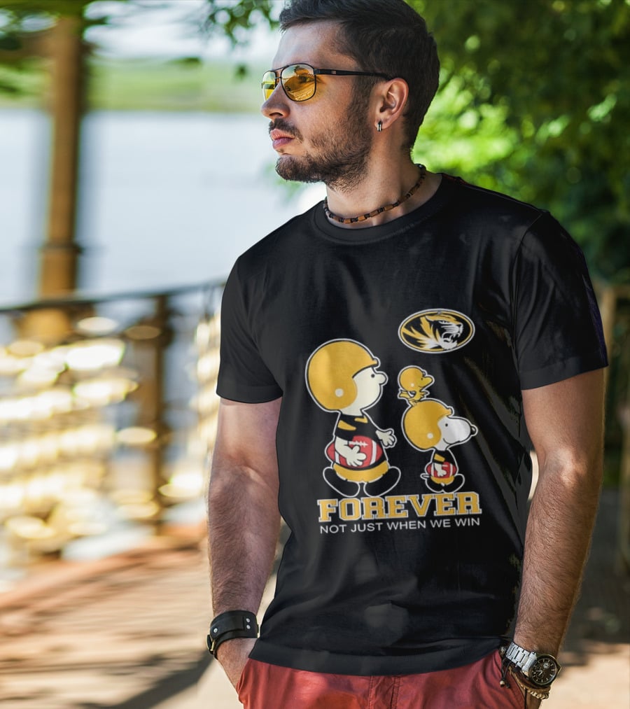 Peanuts Characters Football Mizzou Spirit Forever Not Just When We Win T-Shirt