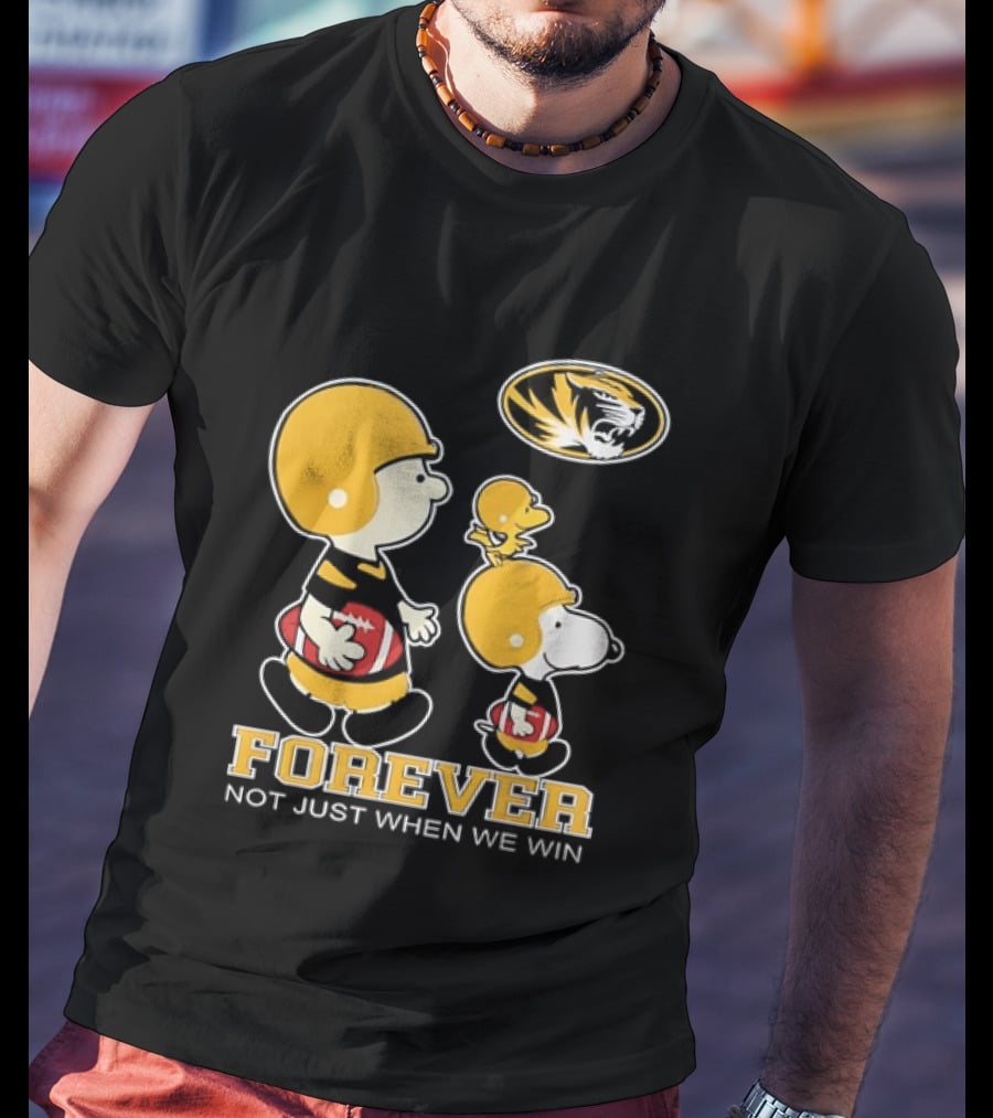 Peanuts Characters Football Mizzou Spirit Forever Not Just When We Win T-Shirt