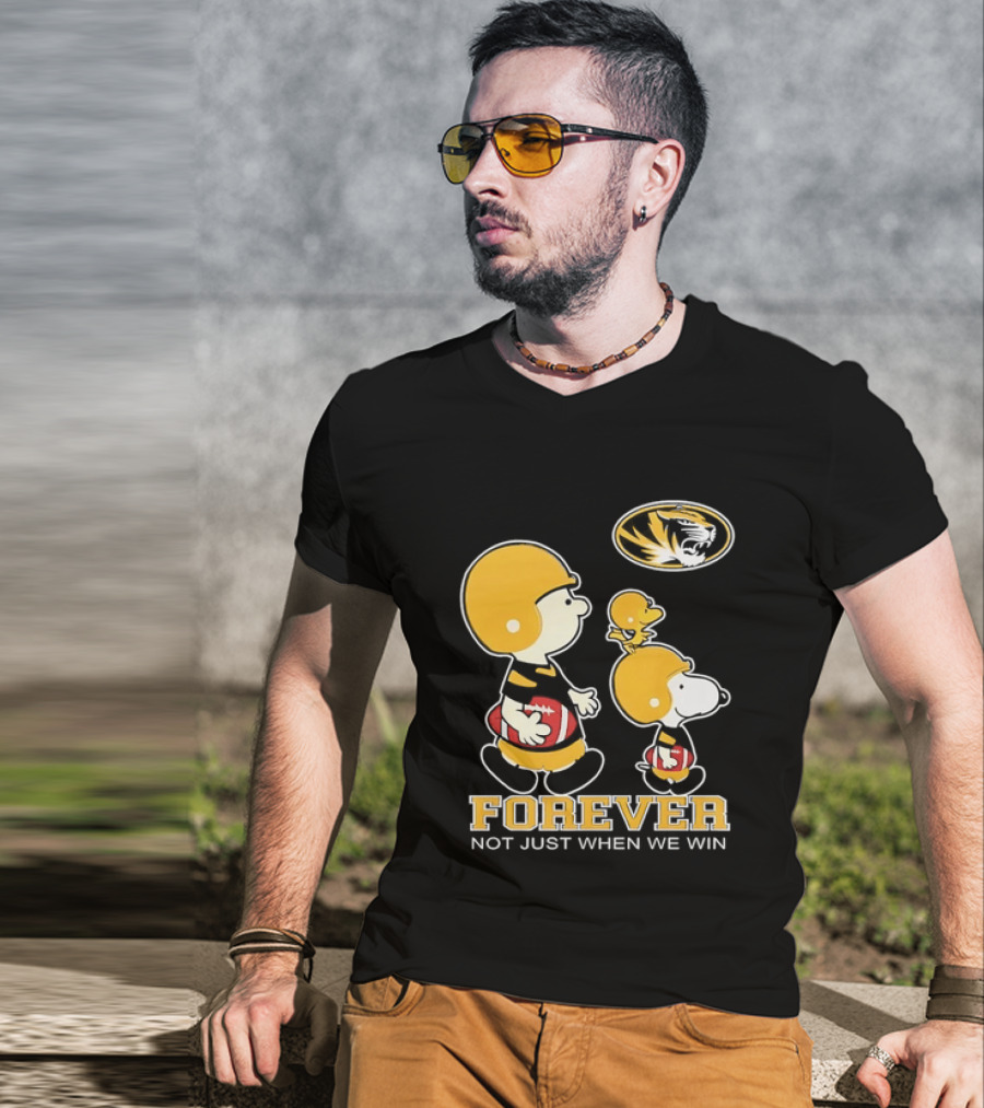 Peanuts Characters Football Mizzou Spirit Forever Not Just When We Win T-Shirt