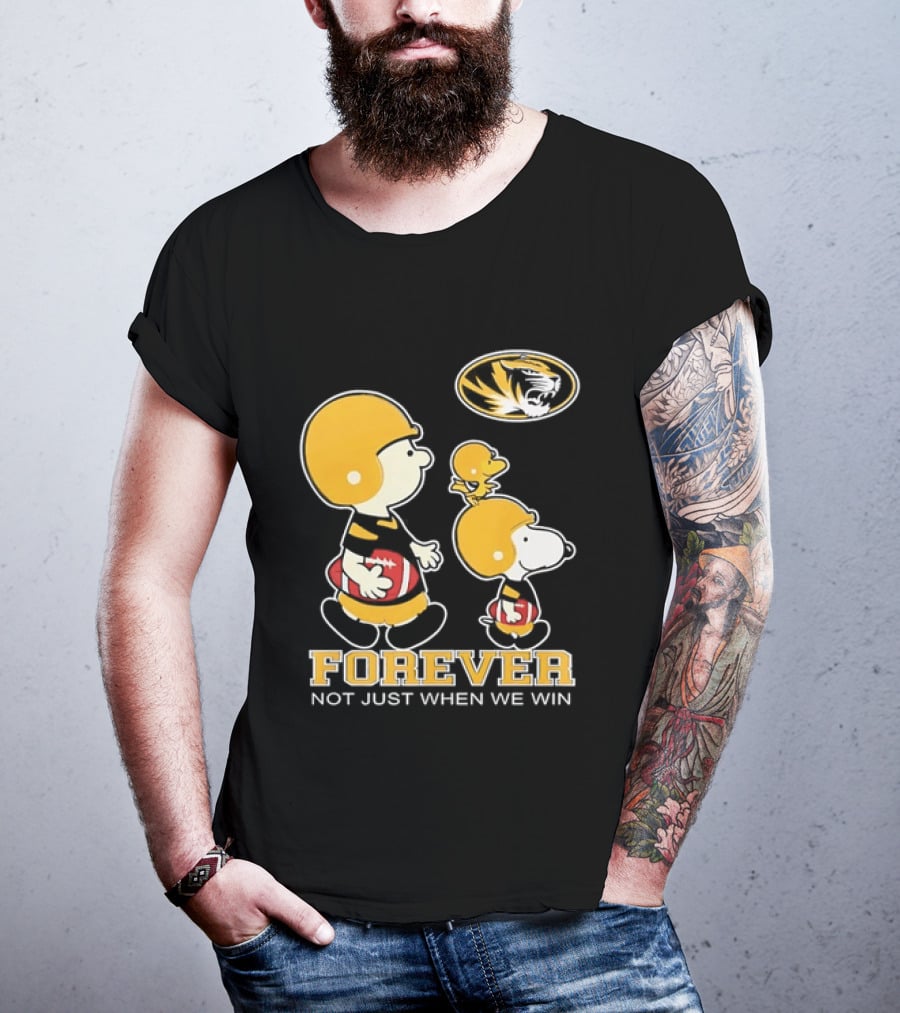 Peanuts Characters Football Mizzou Spirit Forever Not Just When We Win T-Shirt