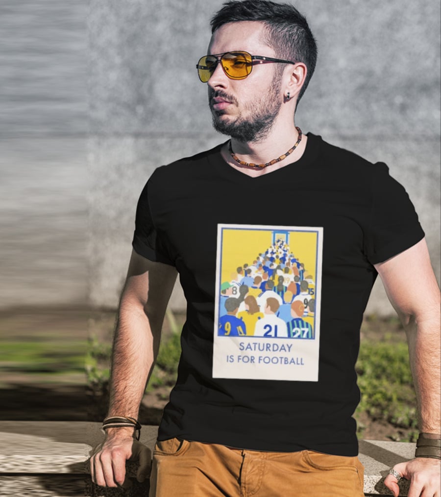 Saturday Is For Football Fans Colorful Player Gathering T-Shirt
