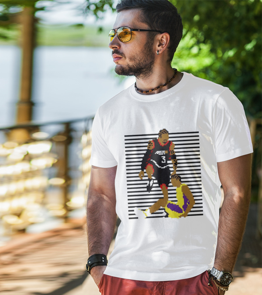 16 Bit Allen Iverson Steps Over Tyronn Lue Basketball Iconic Moment NBA Fans T-Shirt