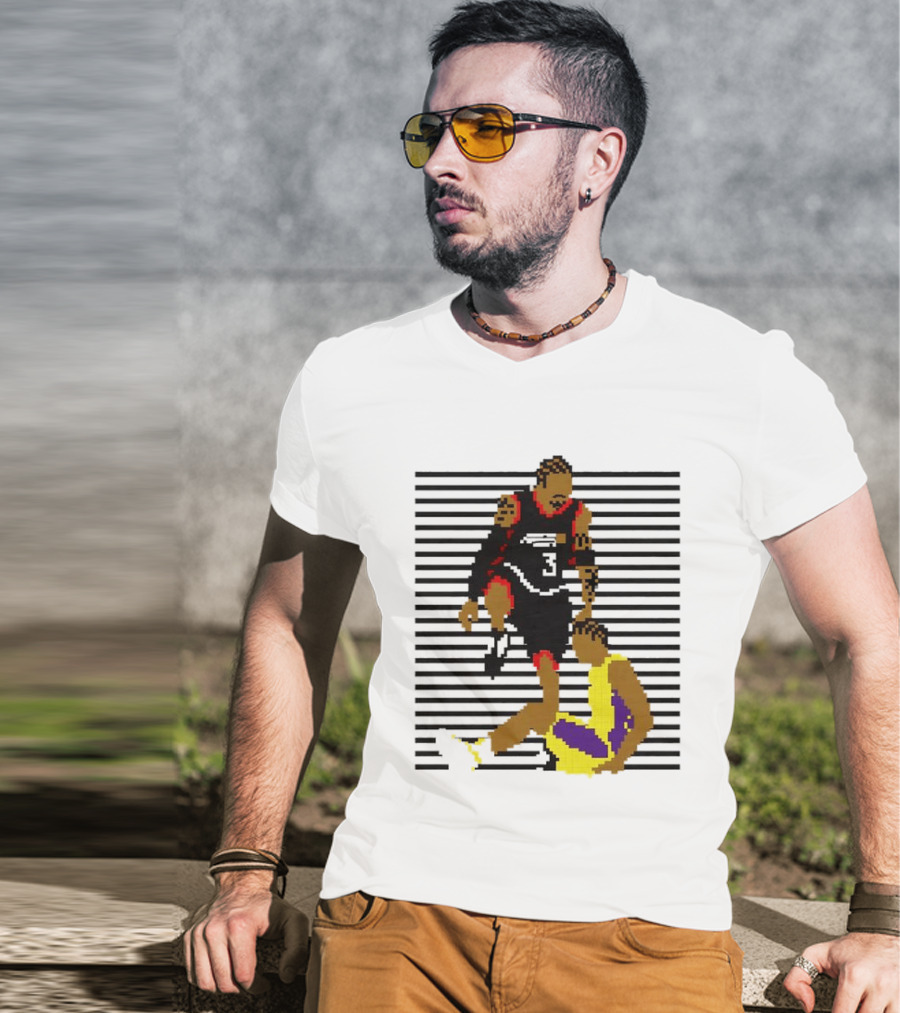 16 Bit Allen Iverson Steps Over Tyronn Lue Basketball Iconic Moment NBA Fans T-Shirt