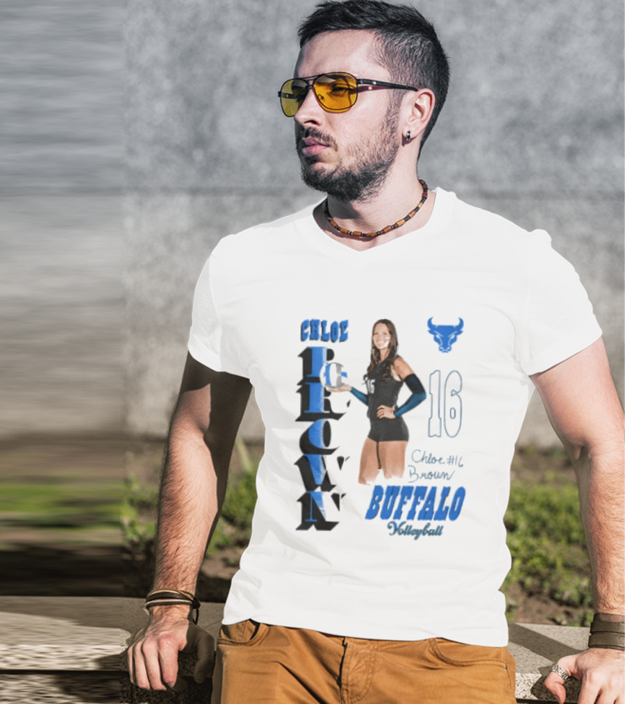 Chloe Brown Buffalo Volleyball Player Number 16 T-Shirt