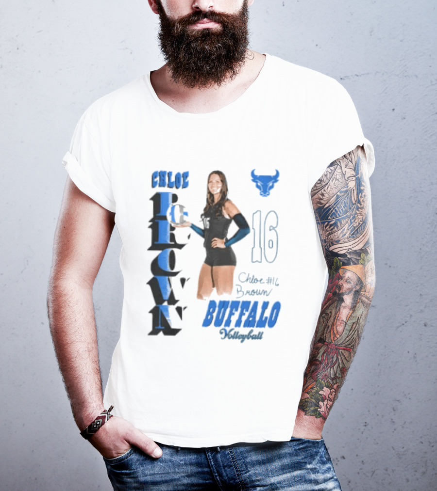 Chloe Brown Buffalo Volleyball Player Number 16 T-Shirt