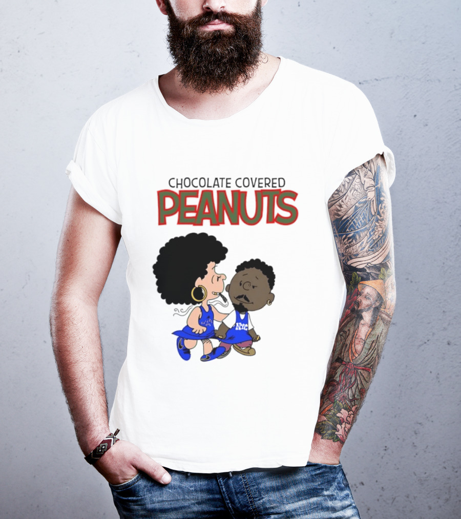 Chocolate Covered Peanuts Characters In Knicks Jerseys T-Shirt