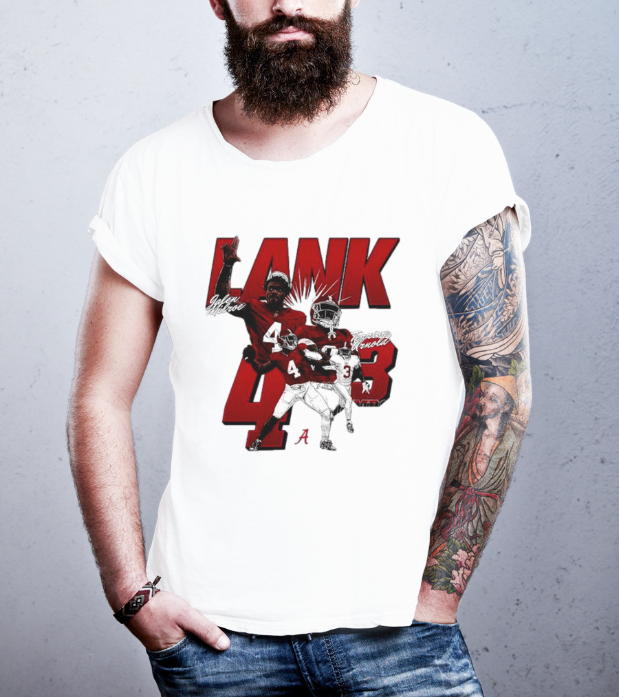 Alabama Crimson Tide Jalen Milroe Terrion Arnold Lank 4th 3 Football Caricature T-Shirt