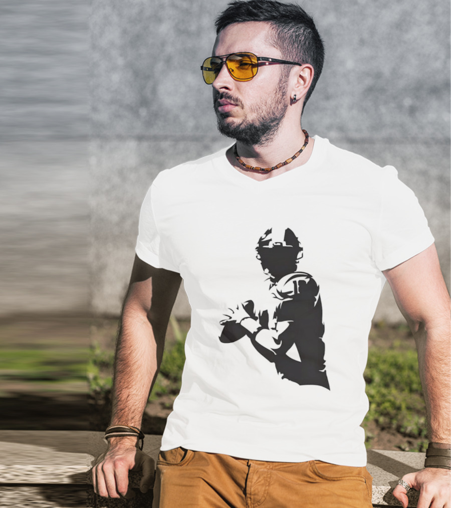 Quarterback Player Silhouette American Football Sports T-Shirt