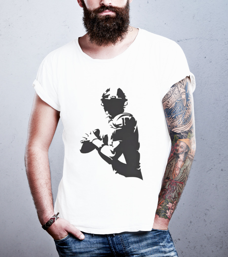 Quarterback Player Silhouette American Football Sports T-Shirt