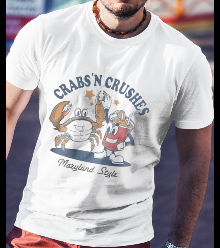 Crabs'n Crushes Maryland Style Cartoon T-Shirt