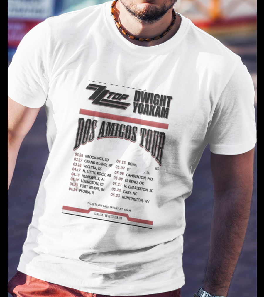 ZZ Top Dwight Yoakam Dos Amigos Tour 2026 Dates And Locations T-Shirt