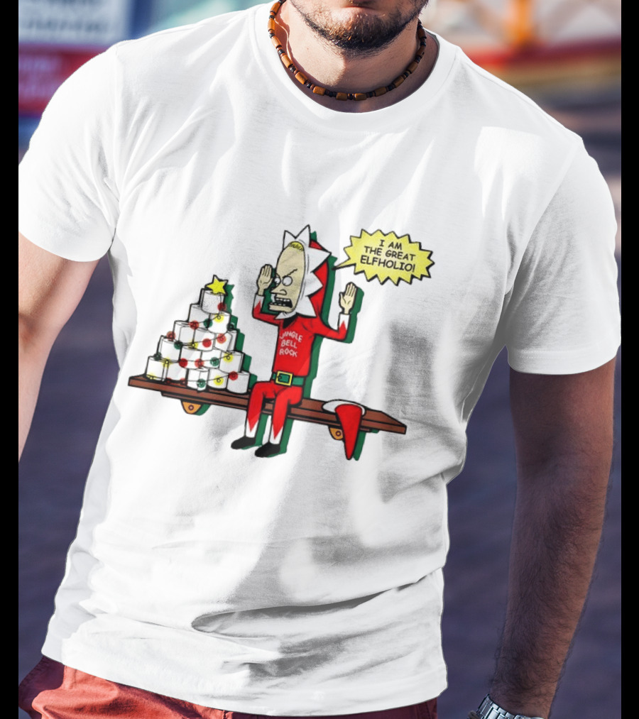 Beavis Jingle Bell Rock I Am The Great Elfholio Christmas T-Shirt
