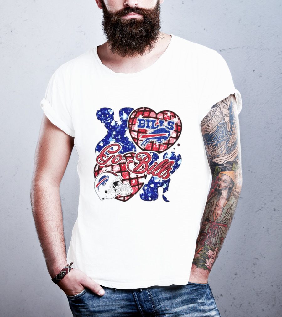 Buffalo Bills Go Bills Heart Valentine's Day Football T-Shirt