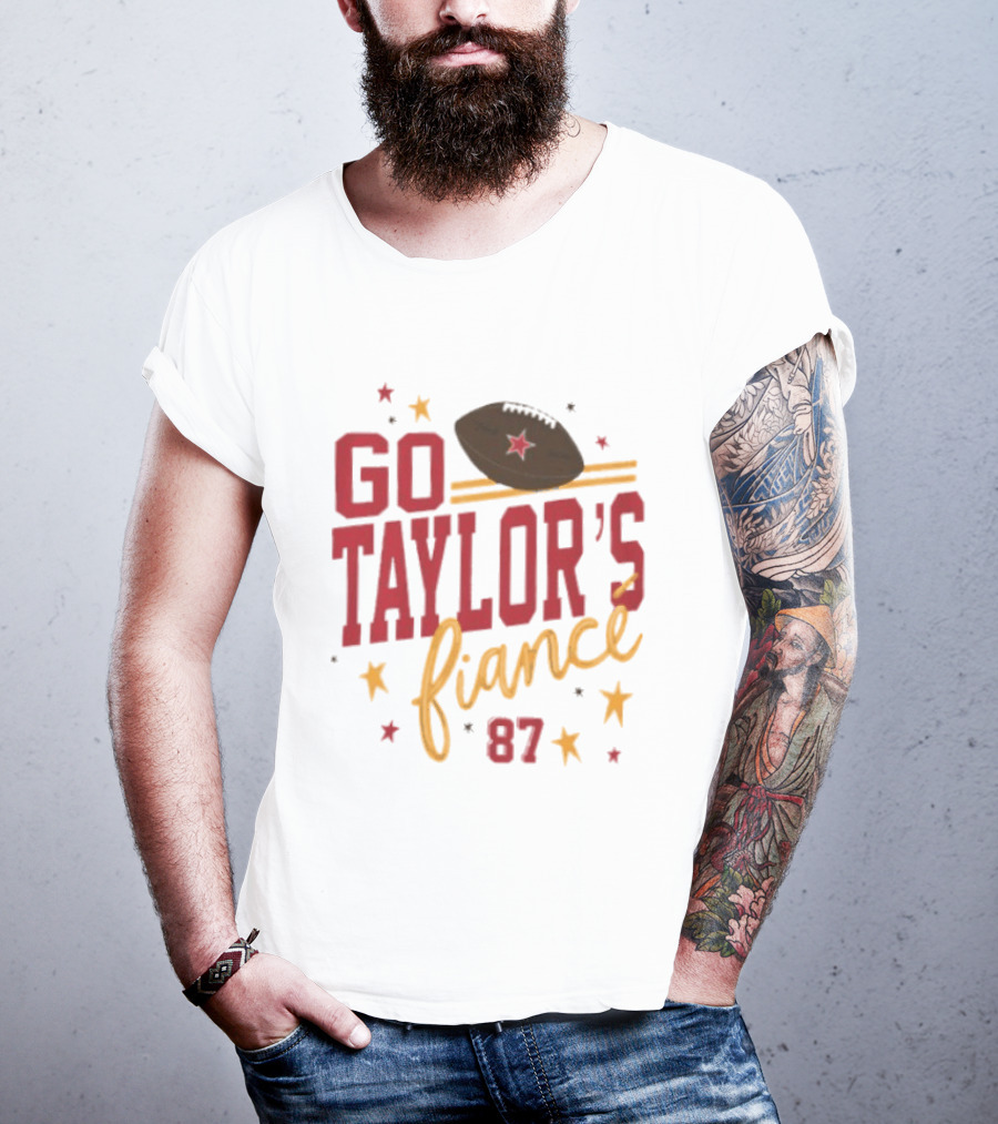 Go Taylor's Fiancé 87 Football Stars And Stripes T-Shirt