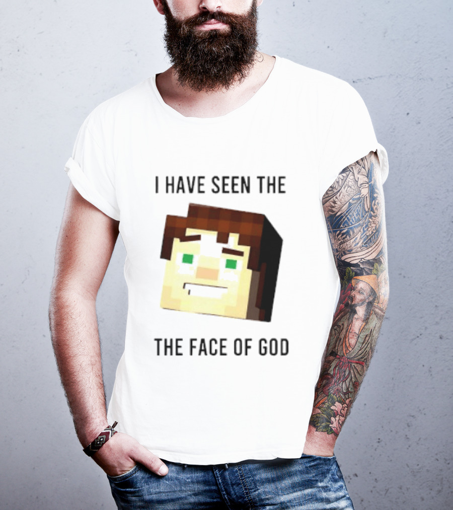I Have Seen The Face Of God Minecraft Style Pixel T-Shirt