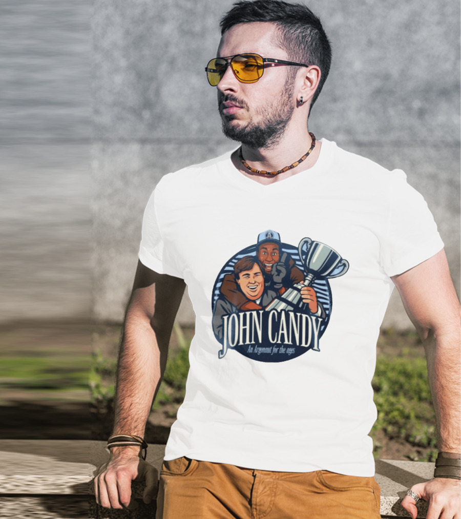 John Candy CFL Argonaut Icon Holding Trophy T-Shirt
