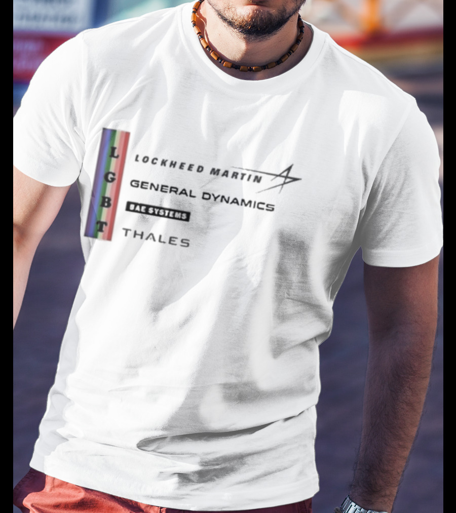 Lockheed Martin General Dynamics BAE Systems Thales LGBT Rainbow Vertical T-Shirt
